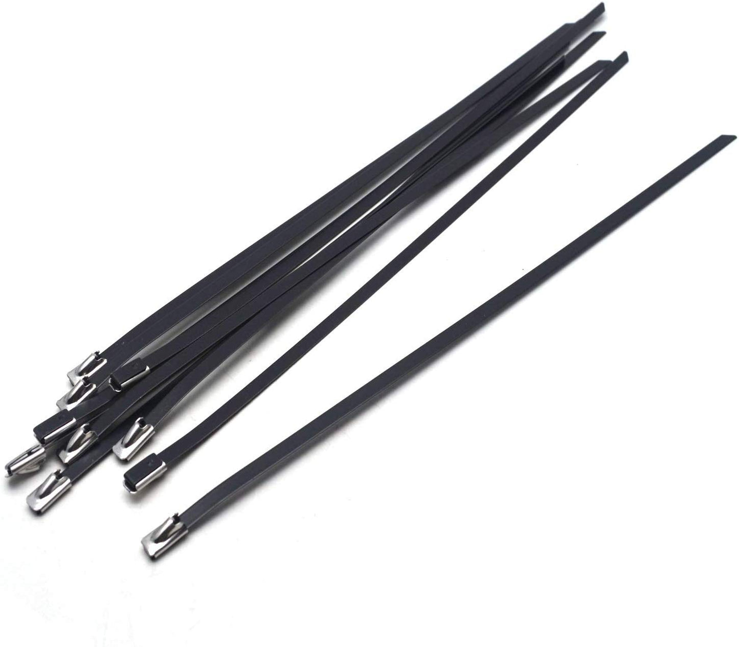 Metal Cable Ties Zip Ties 304 Stainless Steel Nylon Coated 360mm x 4.6mm - Pack of 100pcs
