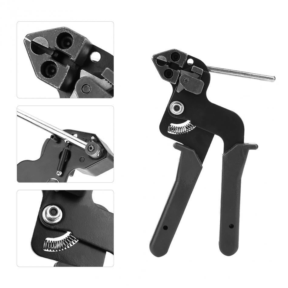 Stainless Steel Cable Tie Gun Automatic Tightener Adjustable Tension Cutter